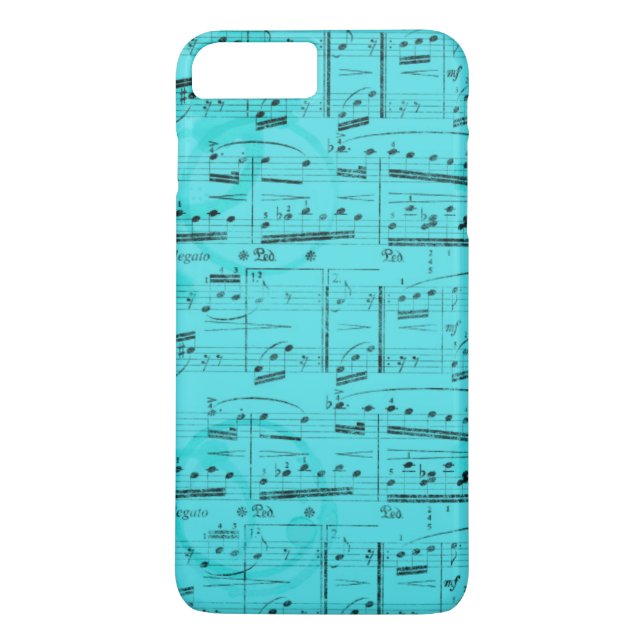 Funda De Case-Mate Para iPhone Música de hojas turquesas (Reverso)