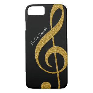 Funda Para iPhone 8/7 música de oro personalizada del clef agudo
