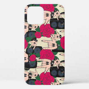 Funda Para iPhone 12 Música de rock perfecta, patrón abstracto.