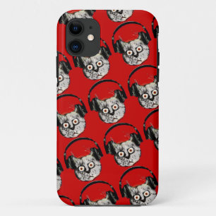 Funda Para iPhone 11 música dj cat con auriculares