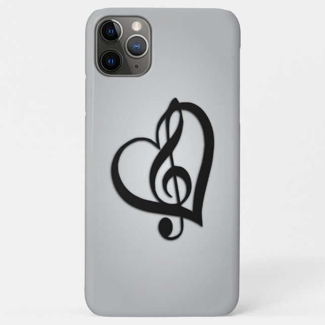 Funda De Case-Mate Para iPhone Música G Heart on Silver (Reverso)