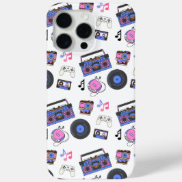 Funda Para iPhone 15 Pro Max Música Retro de la Era de los 80 Nostálgica