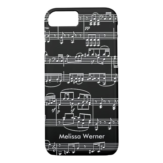Funda De Case-Mate Para iPhone musical+notas personalizadas (Reverso)
