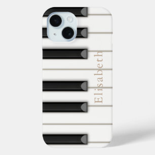 Funda Para iPhone 15 Músico de Personalizado de Cayos de piano realista