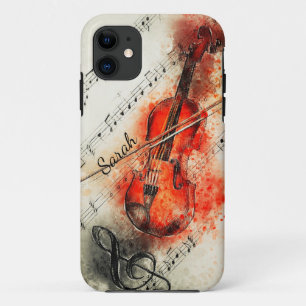 Funda Para iPhone 11 Músico musical Violin Nombre personalizado musical