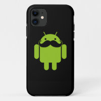Mustache del icono del robot android en negro