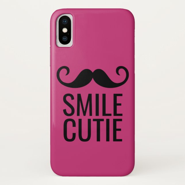 Funda De Case-Mate Para iPhone Mustache en rosa - CUALQUIER estuche de teléfono d (Reverso)