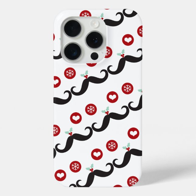 Funda De Case-Mate Para iPhone Mustache Funny Face Snowflake Mistletoe (Reverso )