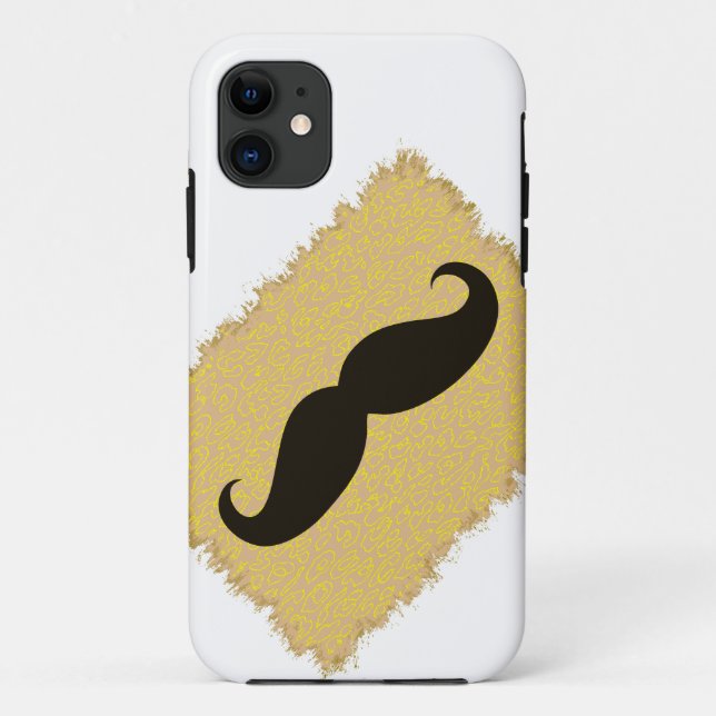 Funda De Case-Mate Para iPhone Mustache negro sobre piel de leopardo (Reverso)