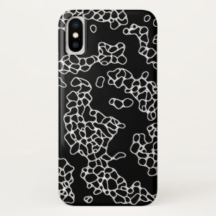 Funda Para iPhone X Muy Cool Patrón Abstracto Negro y Blanco