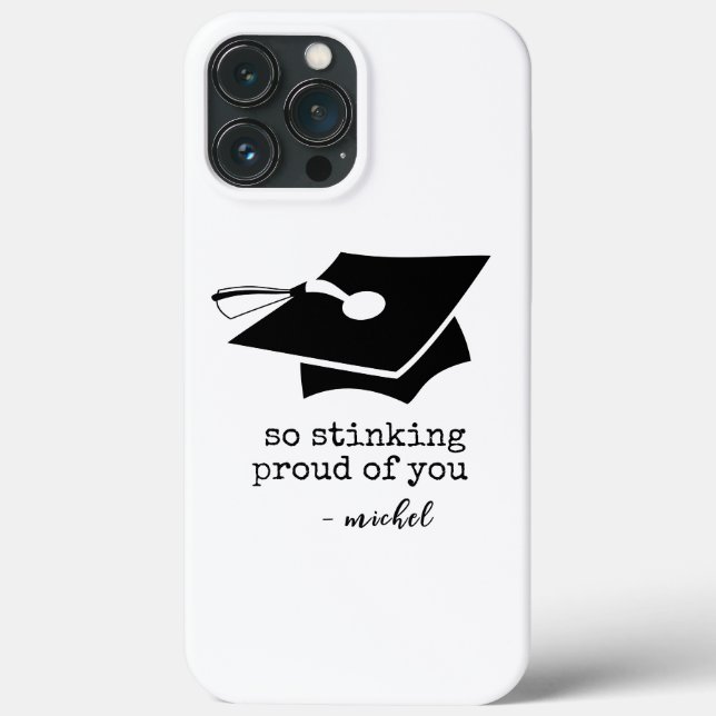 Funda De Case-Mate Para iPhone Muy orgullosa de tu divertida graduación (Reverso )