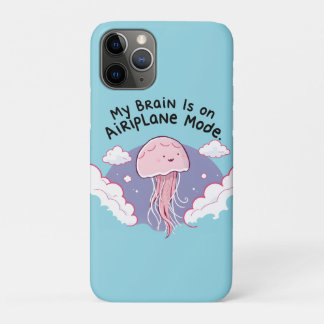 Funda Para iPhone 11 Pro My Brain Airplane Mode Funny Jellyfish Brain Fog