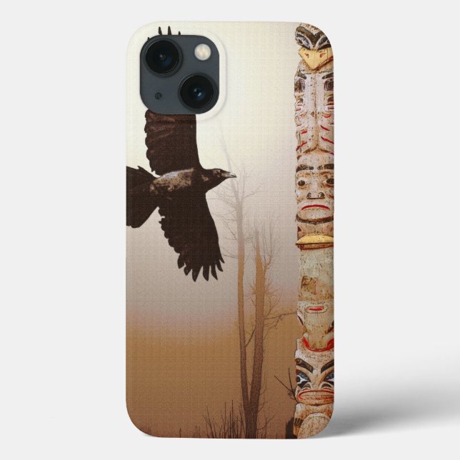 Funda De Case-Mate Para iPhone Mystic Raven & Haida Totem-Pole Crow lover Art (Reverso)
