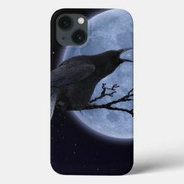 Funda Para iPhone 13 Mystic Raven y Full Moon Crow lover Art