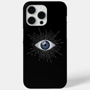Funda Para iPhone 15 Pro Max Mystic Silver y Blue Evil Eye Nazar Mati sobre neg