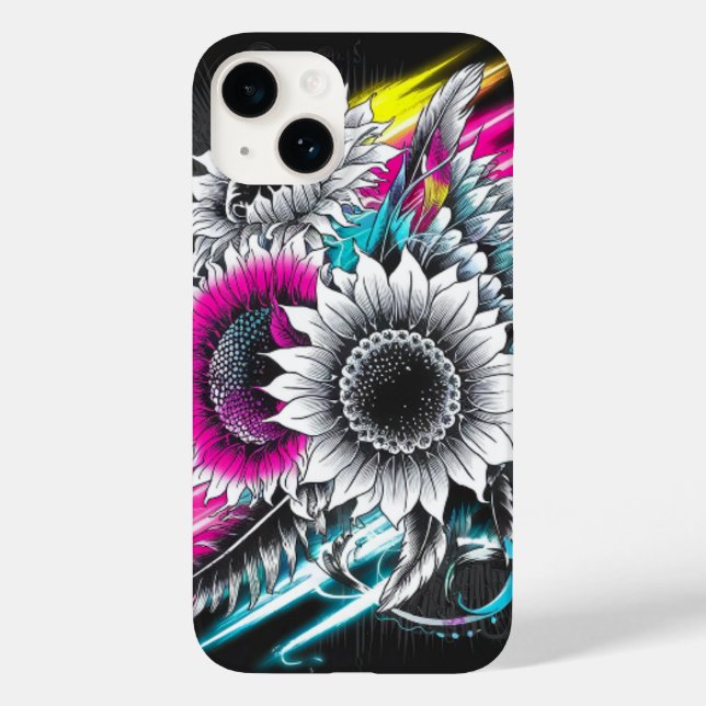 Funda De Case-Mate Para iPhone Mystoo Vibe Vibrant Sunflowers (Reverso )