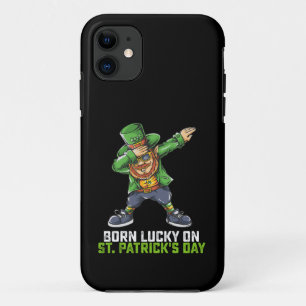 Funda Para iPhone 11 Nacido con Suerte en el Día de San Patricio Cumple