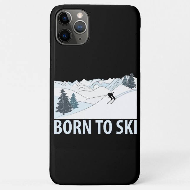 Funda De Case-Mate Para iPhone Nacido en Ski Winter Sports (Reverso)