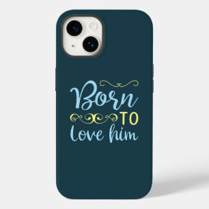 Funda Para iPhone 14 De Case-Mate Nacido para amarlo lindo guión cristiano religioso