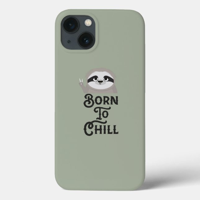 Funda De Case-Mate Para iPhone Nacido para Chill Sloth Funny (Reverso)