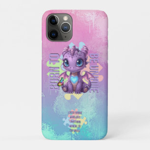 Funda Para iPhone 11 Pro Nacido para ser único – Dragón púrpura lindo