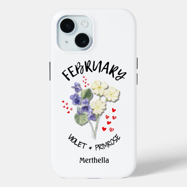 Funda De Case-Mate Para iPhone Nacimiento Mes de FEBRERO Nombre personalizado de  (Reverso )