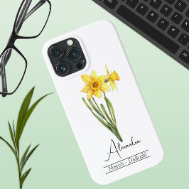 Funda Para iPhone 13 Pro Max Nacimiento Mes Flor Marzo Daffodil Acrílico