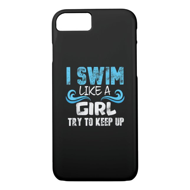 Funda De Case-Mate Para iPhone Nado Como Un Chica Intenta Seguir Adelante - Nadar (Reverso)