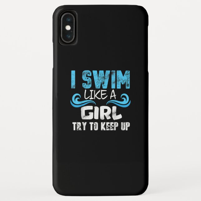 Funda De Case-Mate Para iPhone Nado Como Un Chica Intenta Seguir Adelante - Nadar (Reverso)