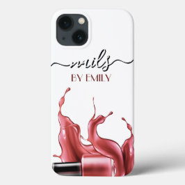 Funda Para iPhone 13 Nail Salon Botella polaca Splash Pastel