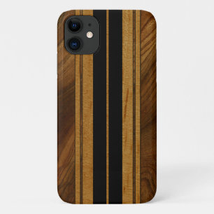 Funda Para iPhone 11 Nalu Mua Faux Koa Wood Surfboard Black