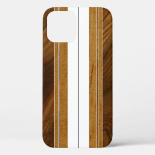 Funda Para iPhone 12 Pro Nalu Mua Faux Koa Wood Surfboard White