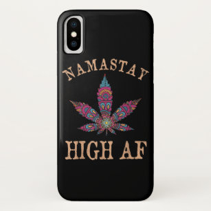 Funda Para iPhone X Namastay High AF Yoga Lover Namaste Weed Leaf