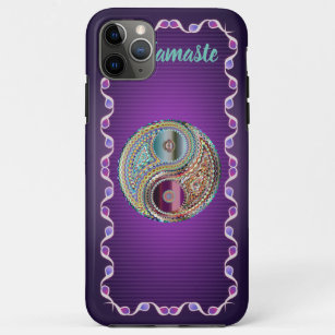 Funda Para iPhone 11 Pro Max Namaste Purple Jewel Toned Yin Yang Personalizado