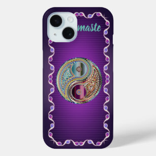 Funda Para iPhone 15 Namaste Purple Jewel Toned Yin Yang Personalizado