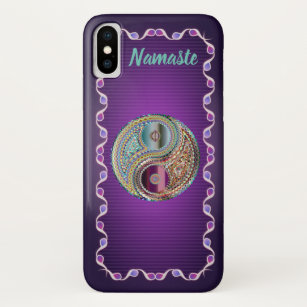 Funda Para iPhone XS Namaste Purple Jewel Toned Yin Yang Personalizado