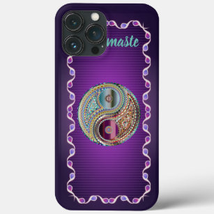 Funda Para iPhone 13 Pro Max Namaste Purple Jewel Toned Yin Yang Personalizado