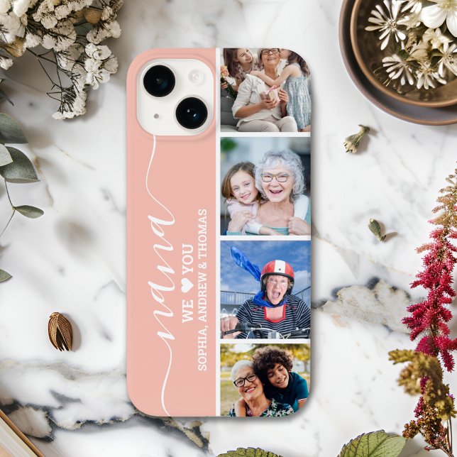 Funda De Case-Mate Para iPhone Nana we Love You Collage Photo Grandchildren (Subido por el creador)