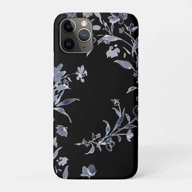 Funda De Case-Mate Para iPhone Naranja acuarela indigo patrón floral (Reverso)