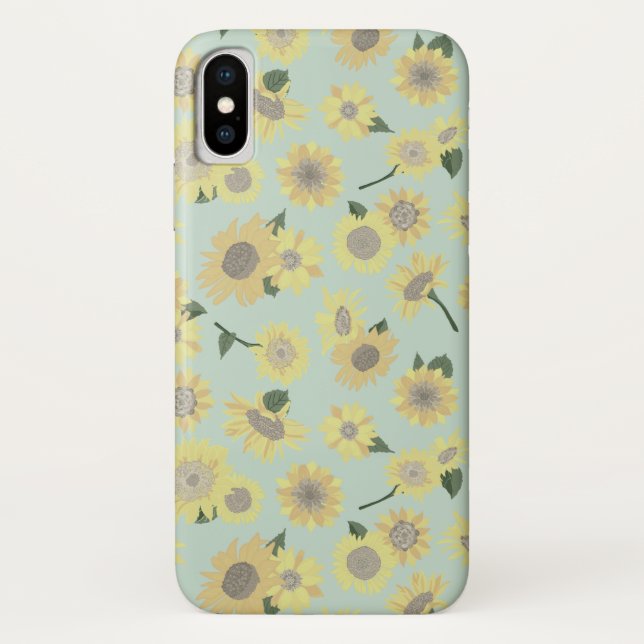 Funda De Case-Mate Para iPhone Naranja Amarillo caprichoso Verde azulado girasol  (Reverso)