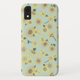 Funda Para iPhone XR Naranja Amarillo caprichoso Verde azulado girasol 