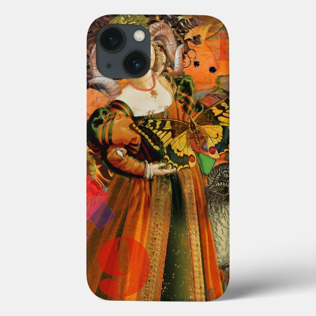 Funda De Case-Mate Para iPhone Naranja Aries Mujer: Collage de arte gótico ram an (Reverso)