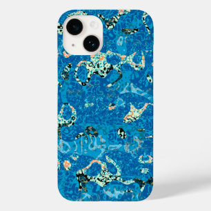 Funda Para iPhone 14 De Case-Mate Naranja azul Abstracción gráfica en negro