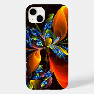 Funda Para iPhone 14 Plus De Case-Mate Naranja azul Floral Moderno Resumen Patrón de arte