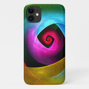 Funda Para iPhone 11 Naranja azul Patrón de arte de resumen moderno ros