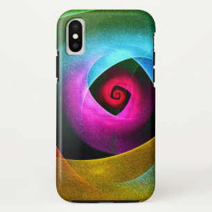 Funda Para iPhone XS Naranja azul Patrón de arte de resumen moderno ros