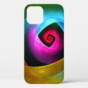 Funda Para iPhone 12 Naranja azul Patrón de arte de resumen moderno ros