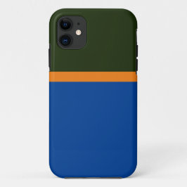 Funda Para iPhone 11 Naranja azul profundo moderno Bloque de color verd