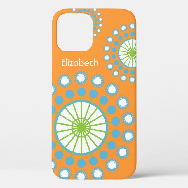 Funda De Case-Mate Para iPhone Naranja, azul, volante verde (Reverso )