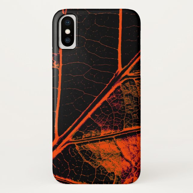Funda De Case-Mate Para iPhone Naranja Bella Artes Leaf (Reverso)